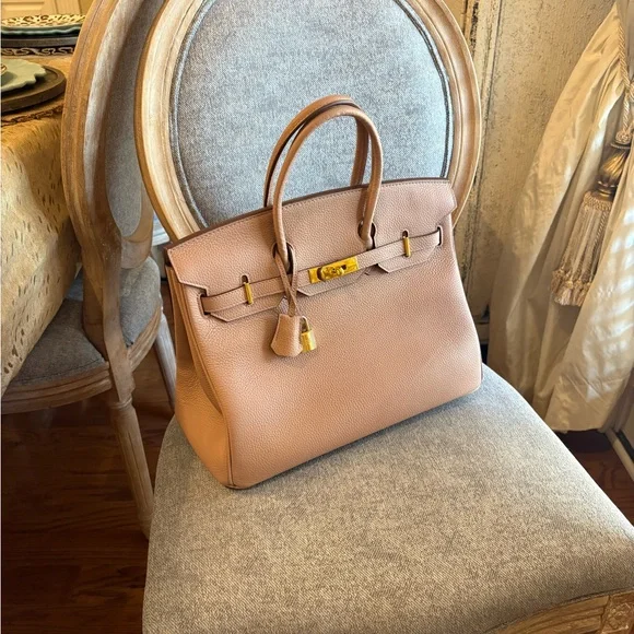 Mauve Leather Handbag - Picture 2 of 7